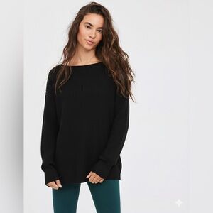OFFLINE By Aerie Home Stretch Sweater S 20.5” p2p Black NWOT